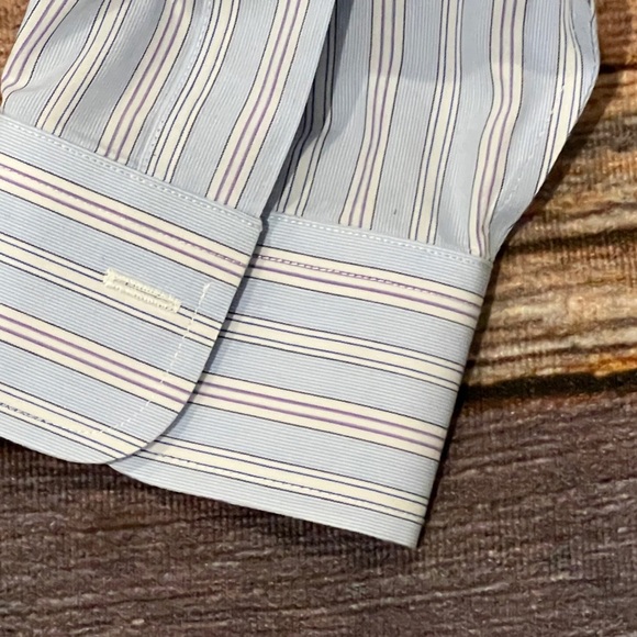 Brooks Brothers Regent Blue Striped Mens Dress Suit Shirt Preppy - Picture 4 of 6